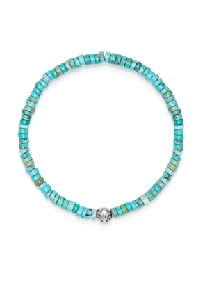 Nialaya Jewelry turquoise beads logo-engraved bracelet - Blue