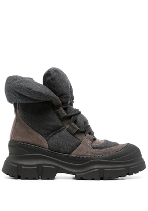 Brunello Cucinelli two-tone panelled ankle boots - Brown