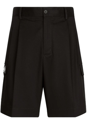 Dolce & Gabbana logo-plaque gabardine cargo shorts - Black