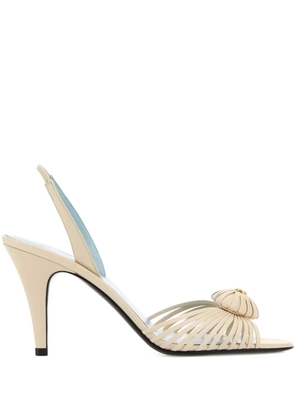 Valentino Garavani 85mm leather slingback sandals - Neutrals