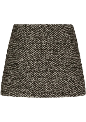 Dolce & Gabbana speckled tweed miniskirt - Brown