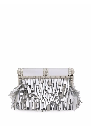 Dolce & Gabbana fringed leather clutch bag - Silver