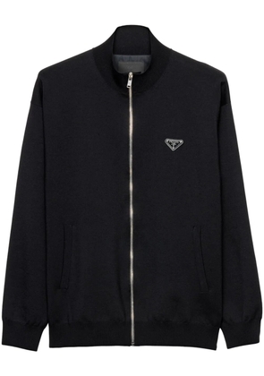 Prada Logo patch cardigan - Black