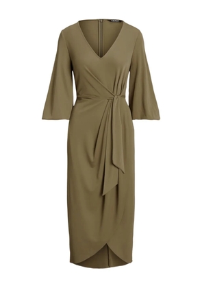 Lauren Ralph Lauren tie-waist V-neck asymmetrical dress - Green