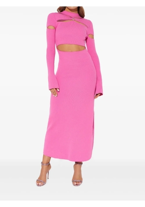 MACH & MACH Camille cut-out crystal midi dress - Pink