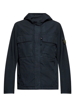 Stone Island hooded patch-pocket jacket - Blue