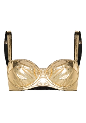 Dolce & Gabbana balconette metallic bra - Gold