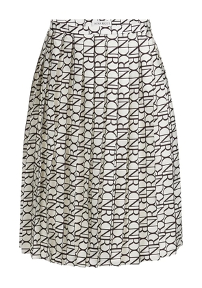 Nina Ricci pleated monogram skirt - White