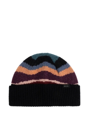 Paul Smith striped beanie hat - Black