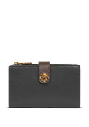 ETRO Pegaso-motif leather wallet - Black