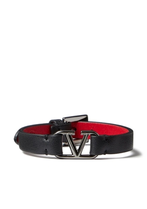 Valentino Garavani VLogo Signature leather bracelet - Black