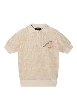 DSQUARED2 cotton polo top - Neutrals
