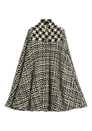 Valentino Garavani houndstooth tweed cape - Black