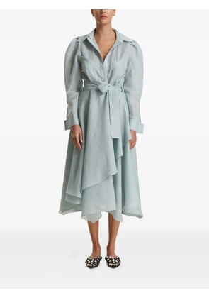 PNK Aqua tie-waist layered midi dress - Blue