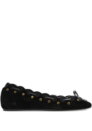 ISABEL MARANT Balfy scalloped eyelet ballet flats - Black