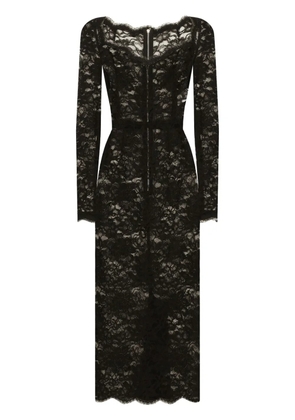 Dolce & Gabbana semi-sheer lace midi dress - Black