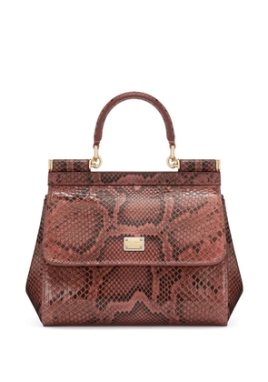 Dolce & Gabbana Sicily snakeskin-effect top-handle bag - Pink
