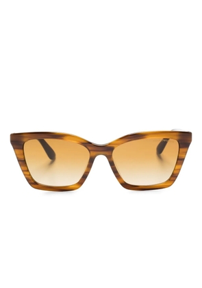 Emporio Armani striped cat-eye sunglasses - Brown