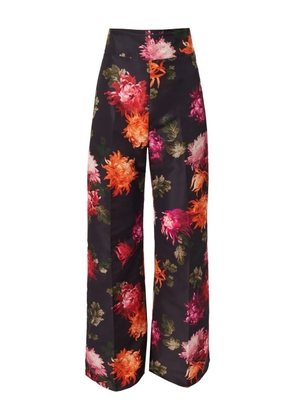 Carolina Herrera Diane chrysanthemum-print trousers - Black