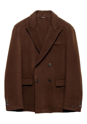 Prada peak-lapels double-breasted cashmere blazer - Brown
