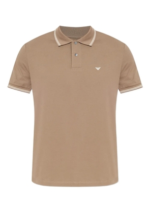 Emporio Armani tipped-collar polo shirt - Neutrals