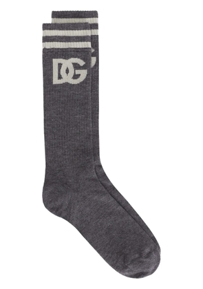 Dolce & Gabbana ribbed logo socks - Grey