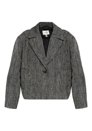 Gestuz herringbone-pattern blazer - Black
