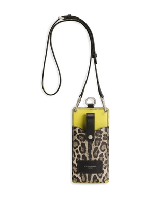 Dolce & Gabbana leopard-print phone holder - Black