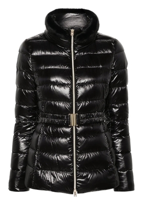 Herno belted high-neck down jacket - Black