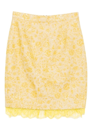 BLAKLACE floral lace skirt - Yellow