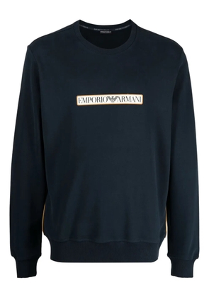 Emporio Armani logo-print cotton sweatshirt - Blue