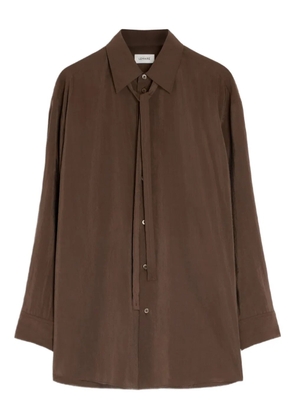 LEMAIRE tied-neck shirt - BR402 BRUNETTE