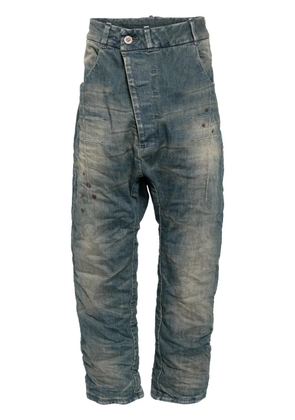 Boris Bidjan Saberi asymmetric drop-crotch jeans - Blue