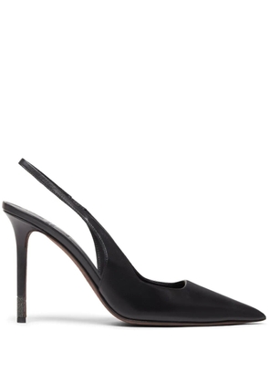 Brunello Cucinelli monili-detail leather slingback pumps - Black