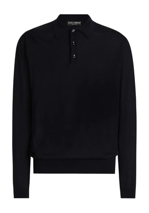 Dolce & Gabbana polo-collar cashmere sweater - Blue