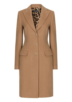Dolce & Gabbana single-breasted midi coat - Neutrals