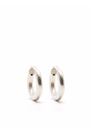 Jil Sander engraved-logo hoop earrings - Silver