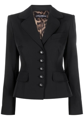 Dolce & Gabbana logo-plaque button-fastening blazer - Black