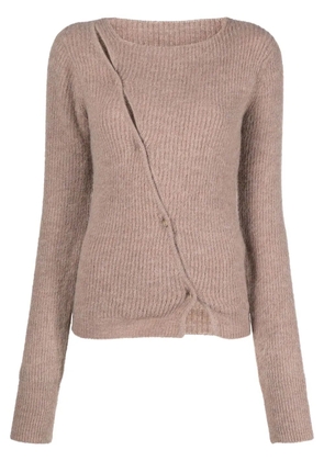 Jacquemus La Maille Pau asymmetric cardigan - Brown