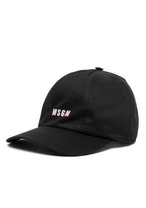 MSGM logo-embroidered cotton cap - Black