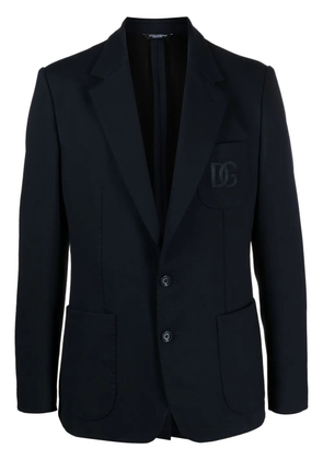 Dolce & Gabbana Portofino logo-embroidered blazer - Blue