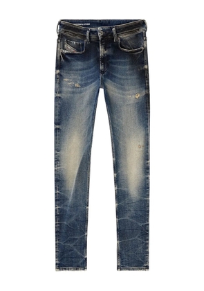 Diesel Sleenker 09n15 abrasions leather patch jeans - Blue