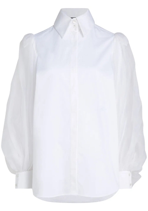 Karl Lagerfeld KL Studio Voluminous cotton-silk shirt - White