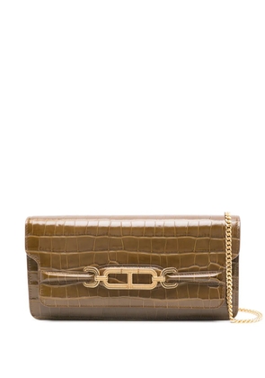 TOM FORD Whitney crocodile-embossed shoulder bag - Green