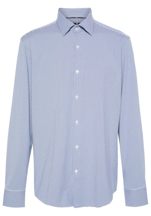 BOSS gingham-check long-sleeve shirt - Blue