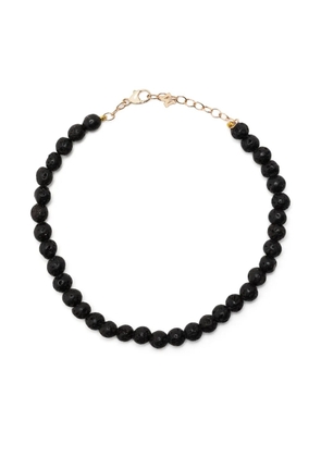 Mateo 14kt yellow gold lava rock bracelet - Black