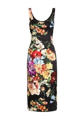 Dolce & Gabbana floral-print midi dress - Black