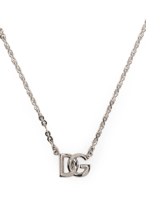 Dolce & Gabbana logo-plaque chain necklace - Silver