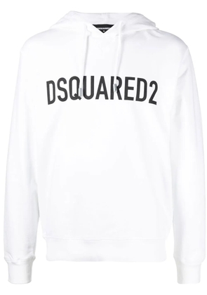 DSQUARED2 logo-print cotton hoodie - White