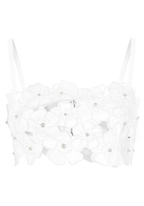 Dolce & Gabbana rhinestone-embellished bralette top - White